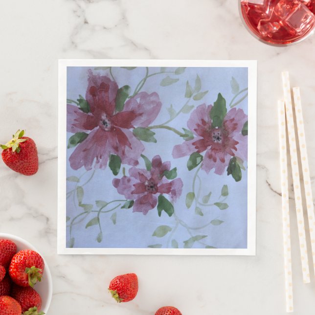 Guardanapo De Papel De Jantar Borgonha rosa e azul (Insitu)