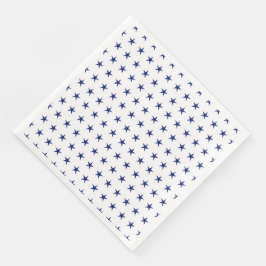 GUARDANAPO DE PAPEL DE JANTAR BRANCO PATRIÓTICO COM ESTRELAS AZUIS