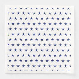 GUARDANAPO DE PAPEL DE JANTAR BRANCO PATRIÓTICO COM ESTRELAS AZUIS