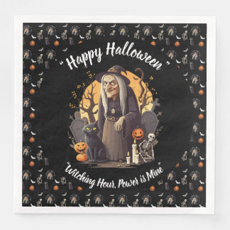 Guardanapo De Papel De Jantar 🍽️ Bruxa Spooky Halloween Napkins 🎃 Black 👻