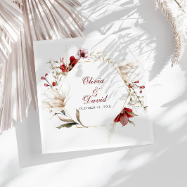 Guardanapo De Papel De Jantar Burgundy Winter Elegance Weding
