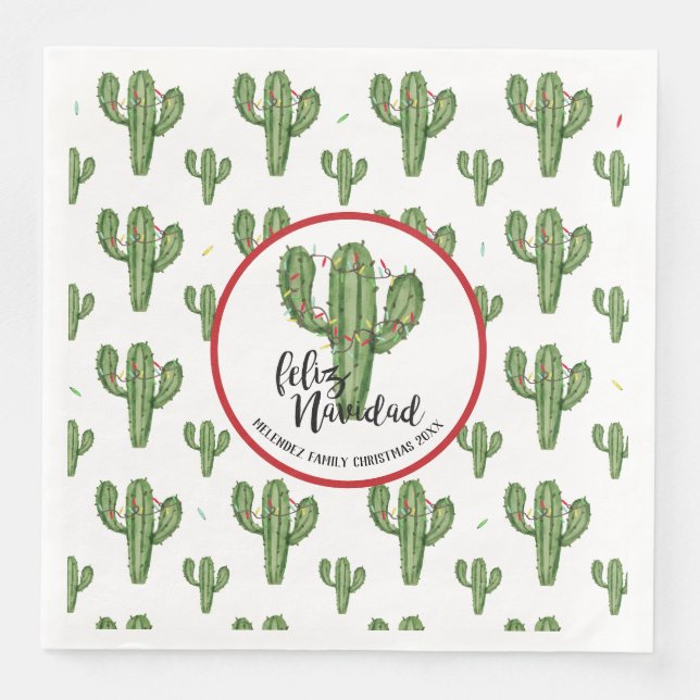 Guardanapo De Papel De Jantar Cactus Napkins Personalizado (Frente)