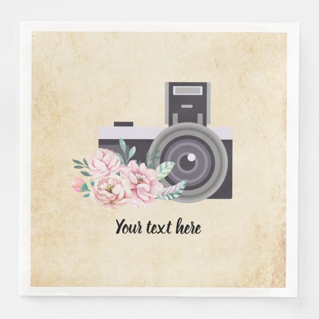 Guardanapo De Papel De Jantar Câmera Vintage (Frente)