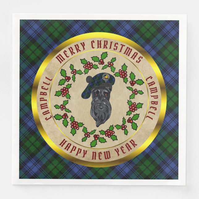 Guardanapo De Papel De Jantar Campbell Scottie Dog Livro de Natal Janta Napkin (Frente)