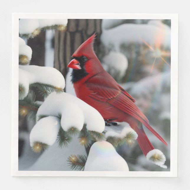Guardanapo De Papel De Jantar Cardinal de Natal (Frente)
