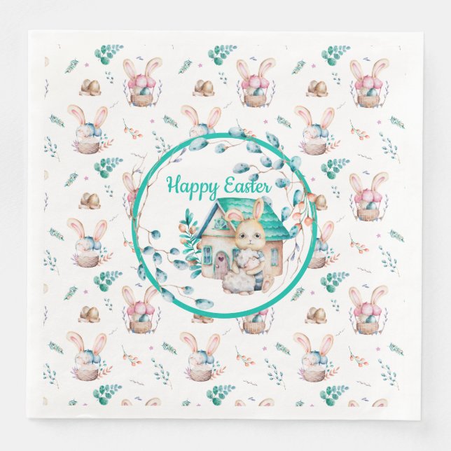 Guardanapo De Papel De Jantar Casa da Lebre da Páscoa (Frente)