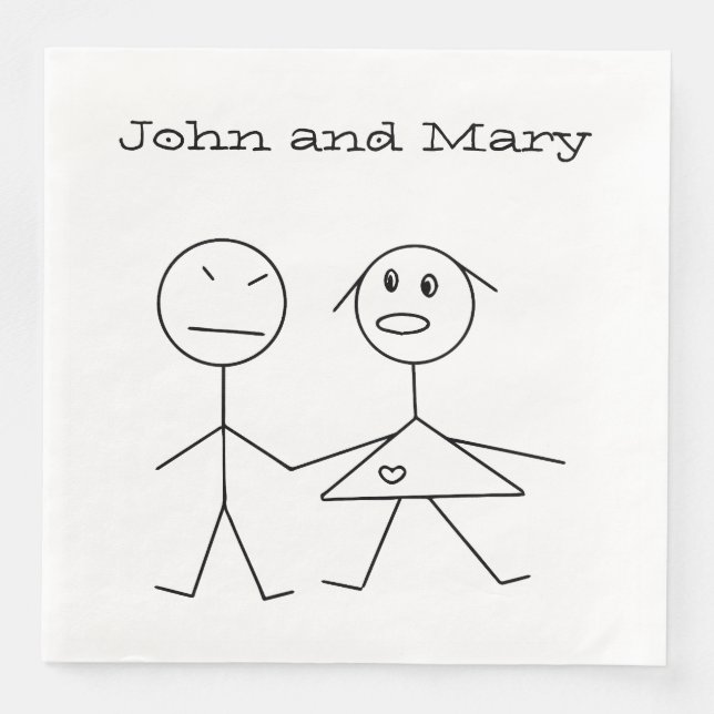 Guardanapo De Papel De Jantar Casal Personalizado Adorável (Frente)