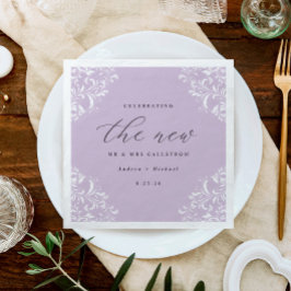 Guardanapo De Papel De Jantar Casamento Clássico de Vintage Lavanda Elegante Nap