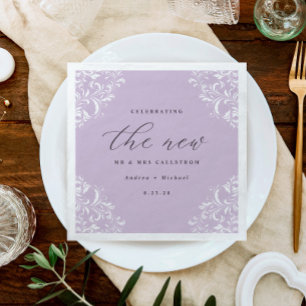 Guardanapo De Papel De Jantar Casamento Clássico de Vintage Lavanda Elegante Nap