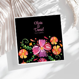 Guardanapo De Papel De Jantar Casamento Colorido com Tema de Floral Fiesta Mexic