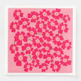 Guardanapo De Papel De Jantar Casamento com Flores Magenta-Rosa Fantasy