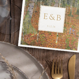 Guardanapo De Papel De Jantar Casamento da Natureza da Floresta Bela-Arte Gustav