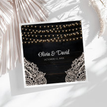 Casamento de Elegância Russa Negra e Branca Napkin