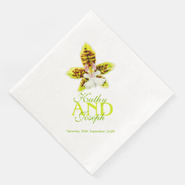 Guardanapo De Papel De Jantar Casamento de flor de orquídea pintada chamado guar