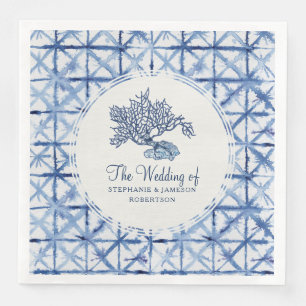 Guardanapo De Papel De Jantar Casamento de Marinho do Oceano Azul no Mar de Prai