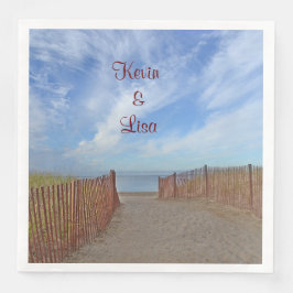 Guardanapo De Papel De Jantar Casamento de Tema em Seashore