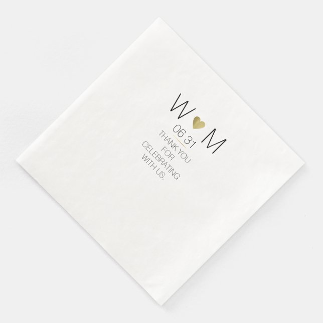 Guardanapo De Papel De Jantar Casamento elegante e moderno (Canto)