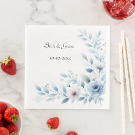 Guardanapo De Papel De Jantar Casamento Floral Azul Elegante