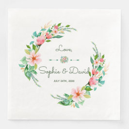 Guardanapo De Papel De Jantar Casamento Floral Exótico Luau Tropical Watercolor