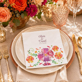 Guardanapo De Papel De Jantar Casamento Floral Fiesta Mexicano Colorido