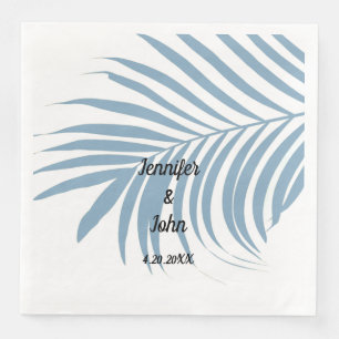 Guardanapo De Papel De Jantar Casamento Fofo de Folha de Palmeira Tropical Azul 
