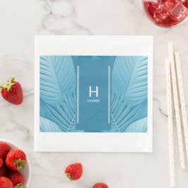 Guardanapo De Papel De Jantar Casamento Monograma Napkins | Teal tropical