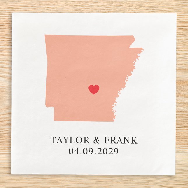 Guardanapo De Papel De Jantar Casamento Peach Arkansas (Peach Arkansas Wedding Paper Dinner Napkins)