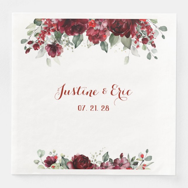 Guardanapo De Papel De Jantar Casamento Red Peony Epiphany (Frente)