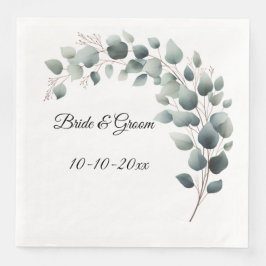 Guardanapo De Papel De Jantar Casamento Simples com Eucalipto