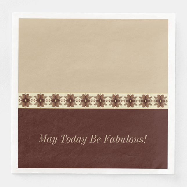 Guardanapo De Papel De Jantar Castanho Escuro E Dourado (Frente)