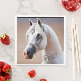 Guardanapo De Papel De Jantar Cavalo Árabe Branco