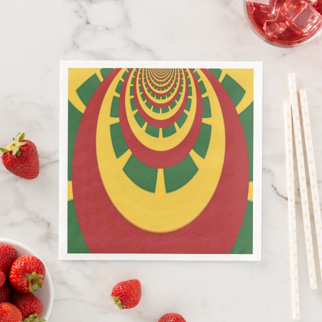 Guardanapo De Papel De Jantar Celebração Com Cores Vermelhos Ouros (Insitu)