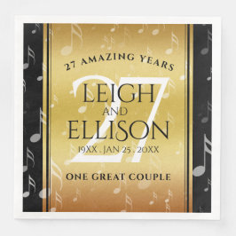 Guardanapo De Papel De Jantar Celebração do 27º aniversário do Casamento Musical