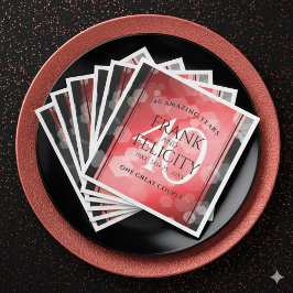 Guardanapo De Papel De Jantar Celebração do Aniversário do Casamento Ruby, 40º E