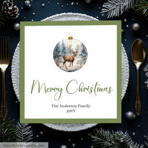 Guardanapo De Papel De Jantar Cena Botânica de Natal Moderno Boho