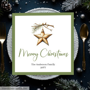 Guardanapo De Papel De Jantar Cena de Natal Rústico Boho em Aquarela 