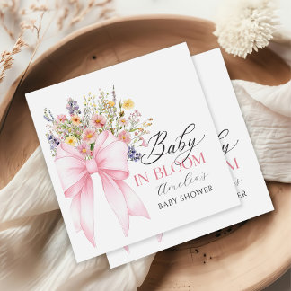 Guardanapo De Papel De Jantar Chá de Bebê Baby In Bloom Wildflower Arco-íris Ros