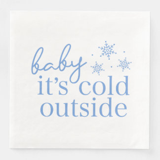 Guardanapo De Papel De Jantar Chá de Bebê de Inverno Azul Bebê Está Frio Lá Fora