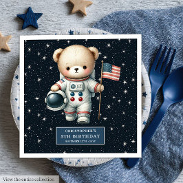Guardanapo De Papel De Jantar Chá de fraldas Astronauta Ursinho Napkins Personal