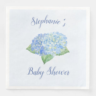Guardanapo De Papel De Jantar Chá de fraldas azul do Hydrangea personalizado