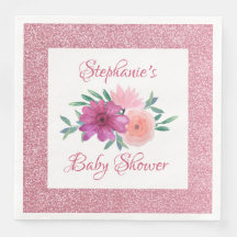 Chá de fraldas Brilhante, cor-de-rosa, Dourado, da