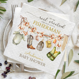 Guardanapo De Papel De Jantar Chá de fraldas Rustic Cute Reel FISHING