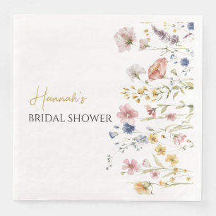 Guardanapo De Papel De Jantar Chá de Noiva Personalizado Boho Flor Silvestre