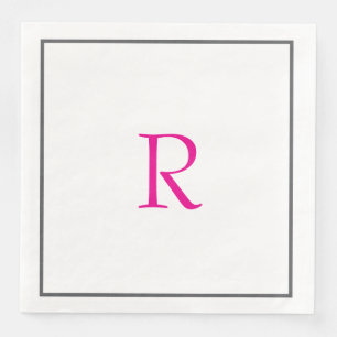 Guardanapo De Papel De Jantar Chá de panela Monogramas Nome Pink Quente