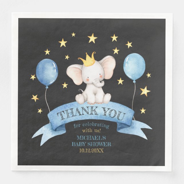 Guardanapo De Papel De Jantar chalk baby elephant STARS BALLOONS (Frente)
