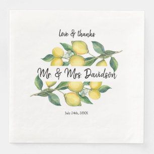 Guardanapo De Papel De Jantar Charm Watercolor Lemon Casamento Tropical