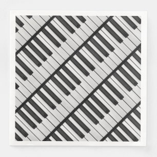 Guardanapo De Papel De Jantar Chaves pretas & brancas do piano