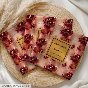 Guardanapo De Papel De Jantar Chic Burgundy Dourado Boho Casamento Cloth Napkins