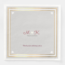 Guardanapo De Papel De Jantar Chic Elegante celebração de casamento com monogram