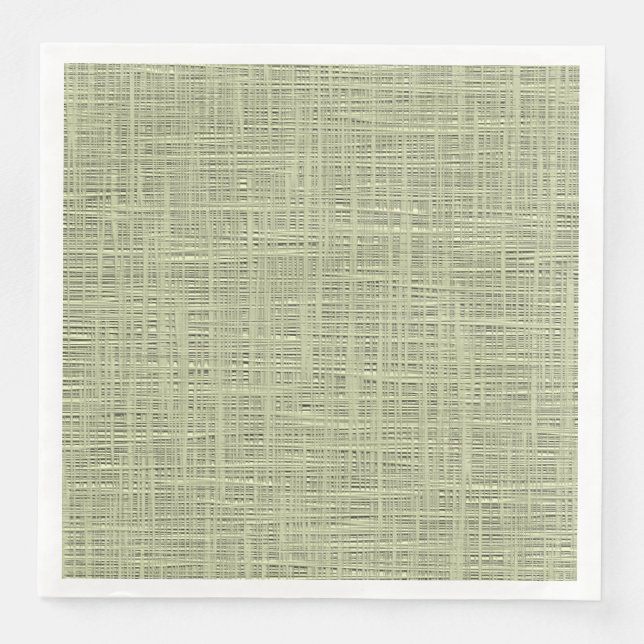 Guardanapo De Papel De Jantar Chic Sage Herb Green Faux Jute Tecido Padrão (Frente)